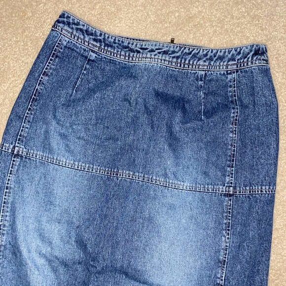 Esprit Vintage high waisted maxi dark blue denim jean skirt 100% Cotton (US 8) - Picture 3 of 10